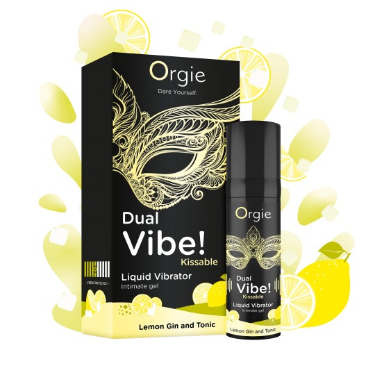 VIBRADOR LÍQUIDO CON SABOR A GIN TONIC CON LIMÓN DUAL VIBE 15ML ORGIE
