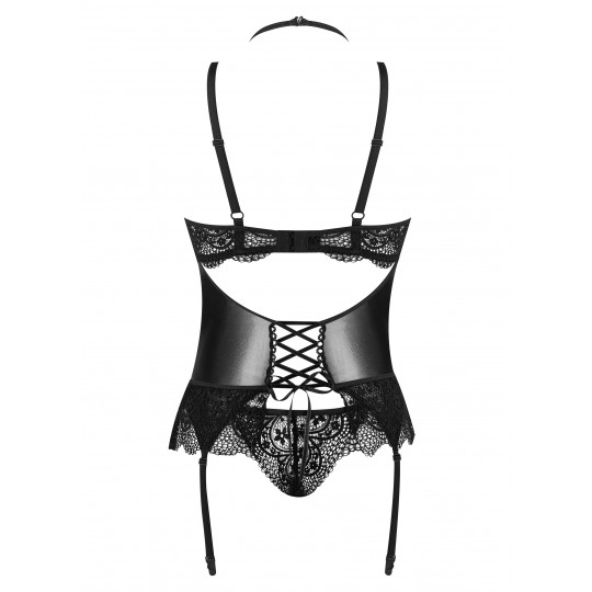 BEAUTY NIGHT FASHION NOIR FANTASY CORSET AND THONG BLACK