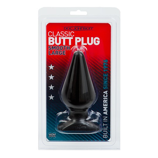 DOC JOHNSON CLASSIC BUTT PLUG BLACK LARGE