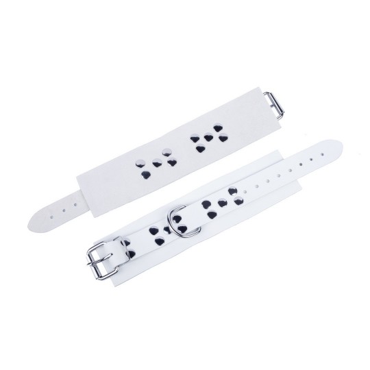 ULTRA LEATHER HANDCUFFS - WHITE