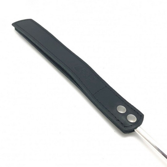 WHIP - METAL AND LEATHER - 70,5 CM - BLACK/SILVER
