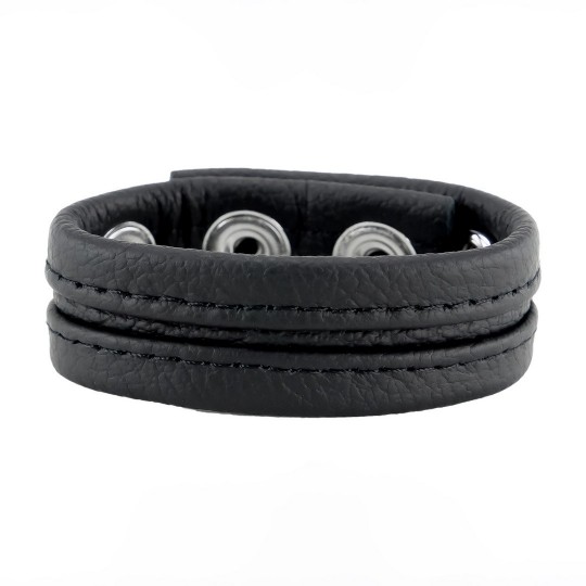 ADJUSTABLE LEATHER COCKRING - BLACK