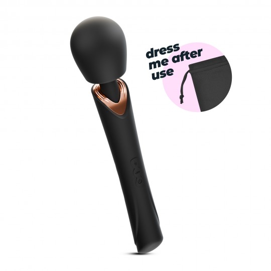 HOLLY VIBROMASSEUR WAND RECHARGEABLE NOIR CRUSHIOUS