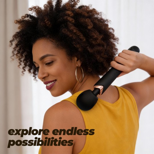 HOLLY VIBROMASSEUR WAND RECHARGEABLE NOIR CRUSHIOUS