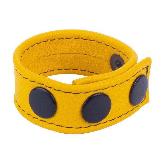 COCKY - ADJUSTABLE LEATHER COCKRING - YELLOW