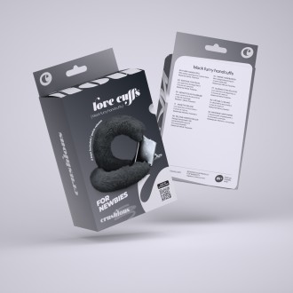 PACK OF 30 LOVE CUFFS FURRY HANDCUFFS CRUSHIOUS BLACK