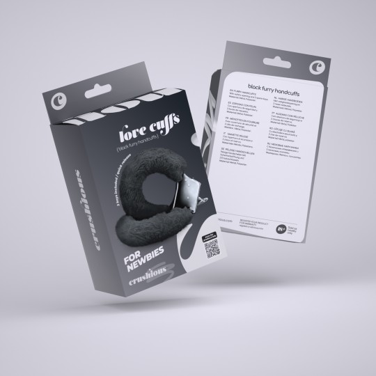 PACK DE 30 ESPOSAS DE FELPA LOVE CUFFS CRUSHIOUS NEGRAS
