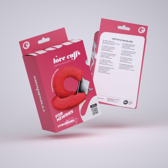 LOVE CUFFS FURRY HANDCUFFS CRUSHIOUS RED