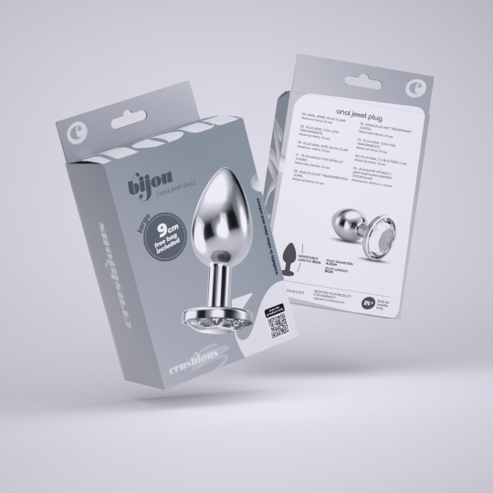 PLUG ANAL BIJOU TRANSPARENT GRAND CRUSHIOUS AVEC SAC VELOUTÉ GRATUIT