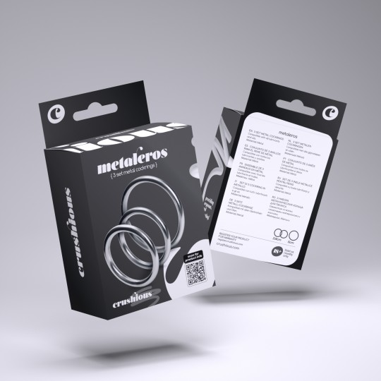 METALEROS CONJUNTO DE 3 ANÉIS PENIANOS EM METAL CRUSHIOUS