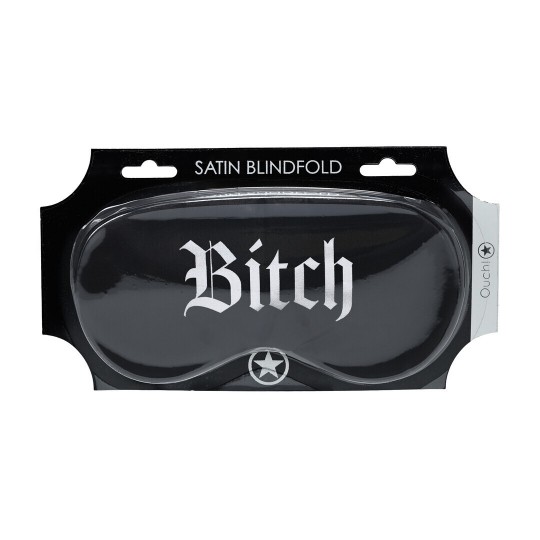BITCH - PRINTED SATIN MASK - BLACK