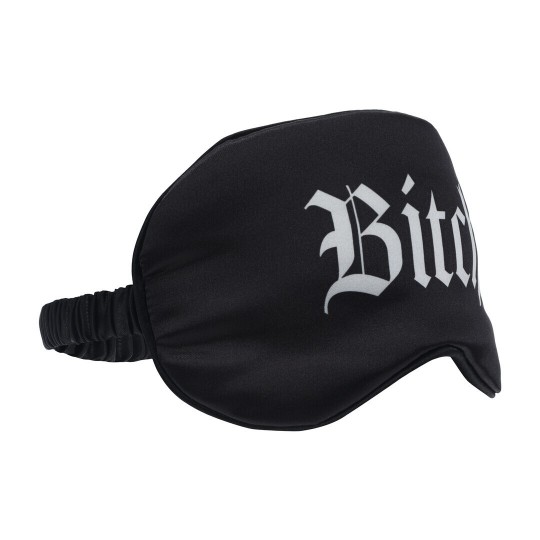 BITCH - PRINTED SATIN MASK - BLACK