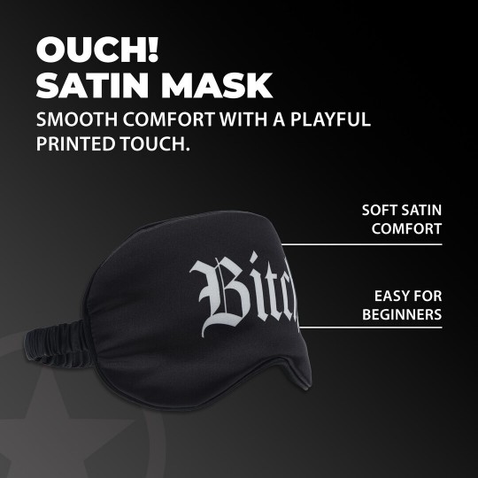 BITCH - PRINTED SATIN MASK - BLACK