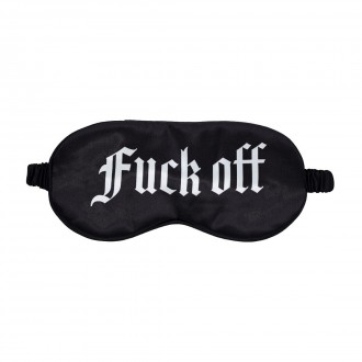 FUCK OFF - PRINTED SATIN MASK - BLACK