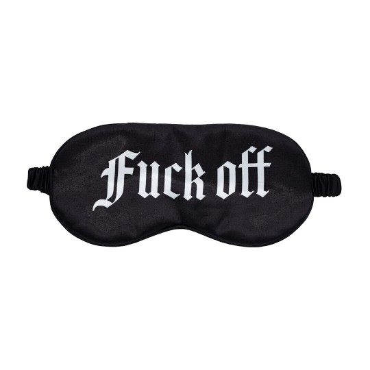 MASQUE DE NUIT FUCK OFF PRINTED SATIN NOIR OUCH!