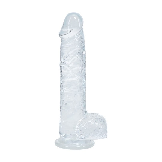 REALISTIC DILDO WITH BALLS - 5 / 12,7 CM - TRANSPARENT