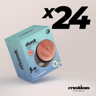 PACK DE 24 MASTURBADOR COM ENTRADA DUPLA E VIBRAÇÃO DUNK CRUSHIOUS