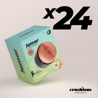 PACK DE 24 MASTURBADOR COM ENTRADA DUPLA LAMAR CRUSHIOUS