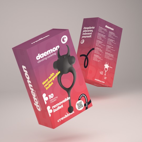 CRUSHIOUS DAEMON VIBRATING COCKRING BLACK