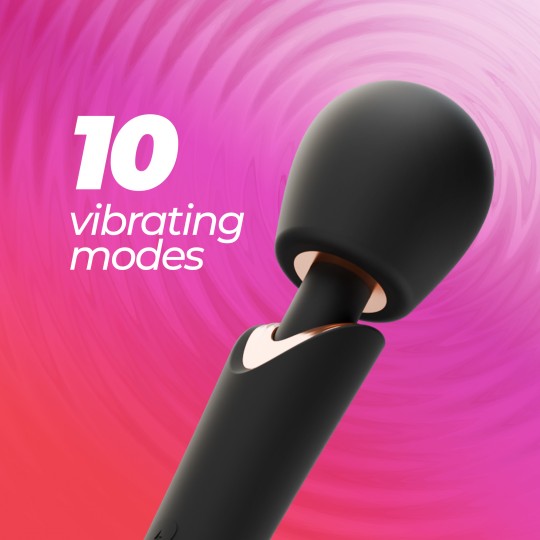 HOLLY VIBROMASSEUR WAND RECHARGEABLE NOIR CRUSHIOUS