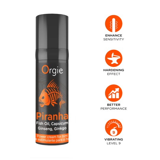 CRÈME STIMULANTE POUR HOMMES PIRANHA POWER CREAM 15 ML ORGIE