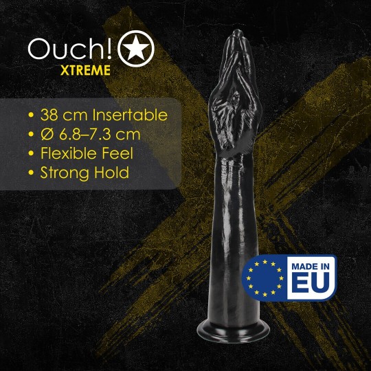 HELPING HAND - HAND WITH FOREARM DILDO - 38 CM - BLACK