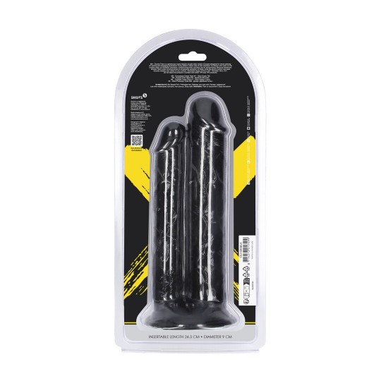 DOUBLE TITAN - REALISTIC DOUBLE DILDO - 24,5 CM - BLACK