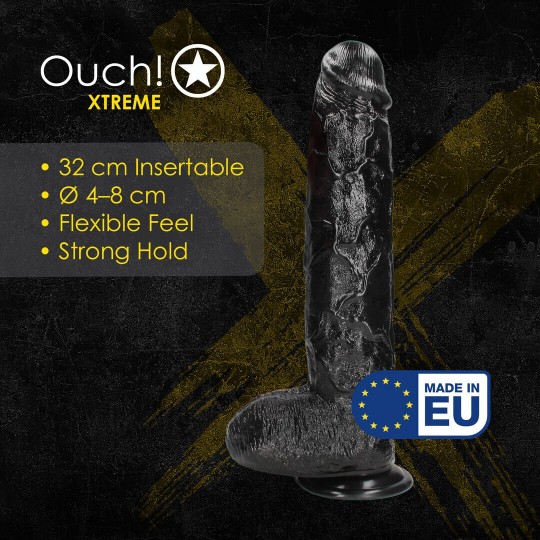 REALISTIC GIANT - REALISTIC DILDO - 32 CM - BLACK