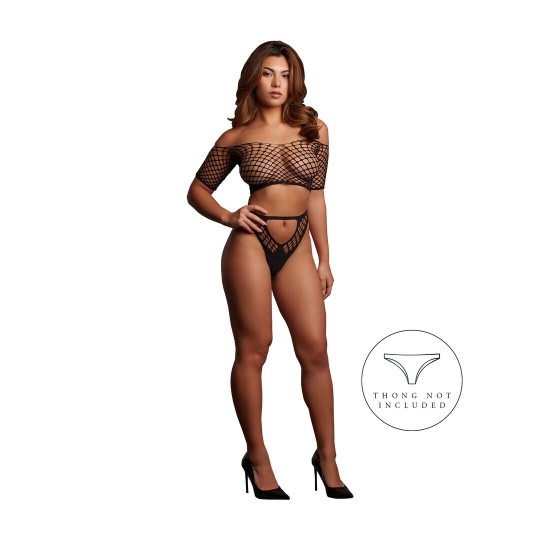 MELIA - OPEN WORK SET - ONE SIZE - BLACK