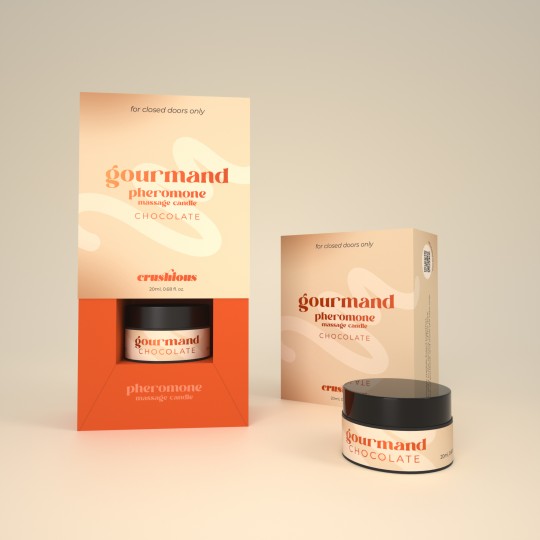 BOUGIE DE MASSAGE GOURMAND AUX PHÉROMONES ET AU PARFUM DE CHOCOLAT 20 ML CRUSHIOUS