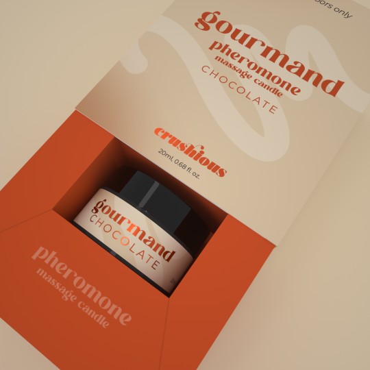 CRUSHIOUS GOURMAND MASSAGE CANDLE WITH PHEROMONES AND CHOCOLATE SCENT 20ML