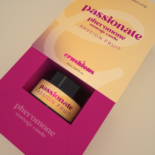 PASSIONATE-MASSAGEKERZE MIT PHEROMONEN UND PASSIONSFRUCHT-DUFT 20 ML CRUSHIOUS