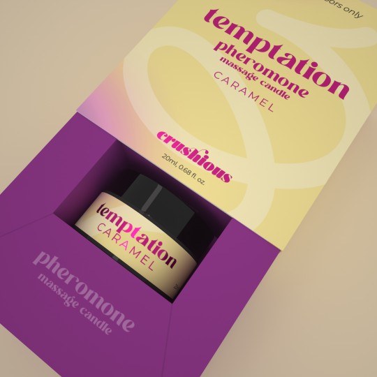 MASSAGEKERZE TEMPTATION MIT PHEROMONEN UND KARAMELLAROMA 20ML CRUSHIOUS