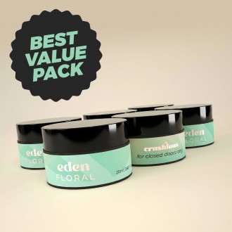 PACK 5 + 1 GRATUITO VELA DE MASAJE EDEN CON FEROMONAS Y AROMA FLORAL 20ML CRUSHIOUS
