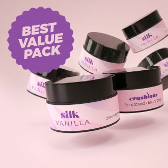 5ER-PACK + 1 GRATIS SILK-MASSAGEKERZE MIT PHEROMONEN UND VANILLE-DUFT 20 ML CRUSHIOUS