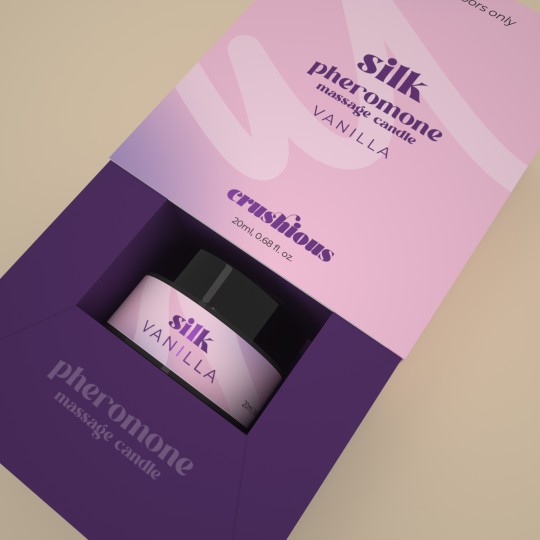 BOUGIE DE MASSAGE SILK AUX PHÉROMONES ET AU PARFUM DE VANILLE 20 ML CRUSHIOUS