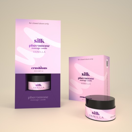 VELA DE MASAJE SILK CON FEROMONAS Y AROMA A VAINILLA 20 ML CRUSHIOUS