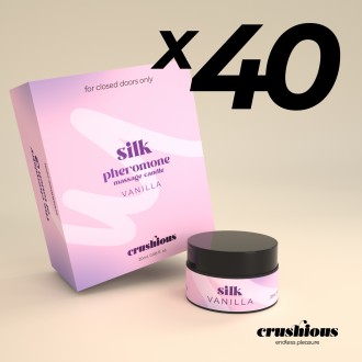 40ER-PACK SILK-MASSAGEKERZE MIT PHEROMONEN UND VANILLE-DUFT 20 ML CRUSHIOUS