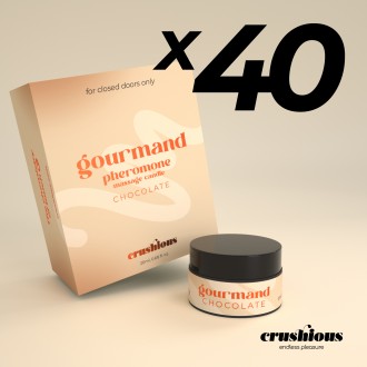 40ER-PACK GOURMAND-MASSAGEKERZE MIT PHEROMONEN UND SCHOKOLADENDUFT 20 ML CRUSHIOUS