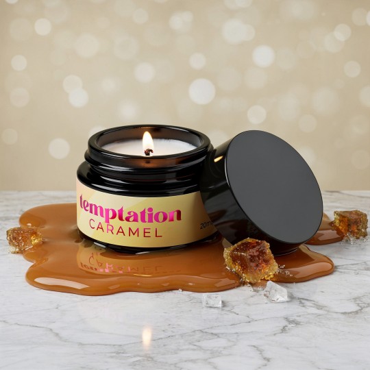 CANDELA DA MASSAGGIO TEMPTATION CON FEROMONI E PROFUMO CARAMELLO 20ML CRUSHIOUS