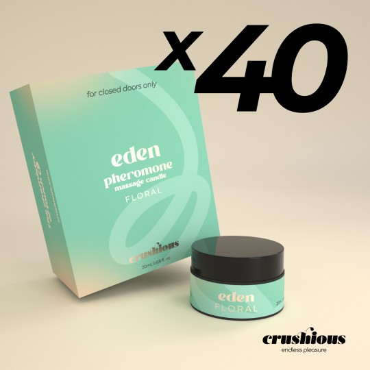 PACK DE 40 VELA DE MASAJE EDEN CON FEROMONAS Y AROMA FLORAL 20ML CRUSHIOUS