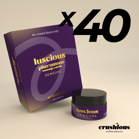 40ER-PACK MASSAGEKERZE LUSCIOUS MIT PHEROMONEN UND SINNLICHE AROMEN 20ML CRUSHIOUS