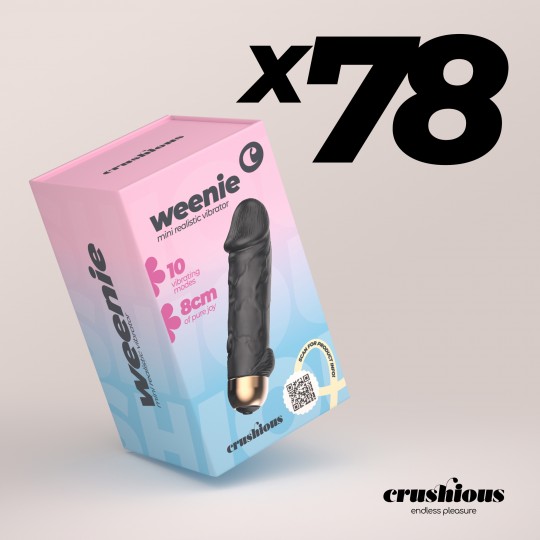 PACK DE 78 MINI VIBRADOR REALISTA DE BALA WEENIE NEGRO CRUSHIOUS