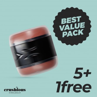PACK 5 + 1 FREE CRUSHIOUS LAMAR DOUBLE ENTRY MASTURBATOR
