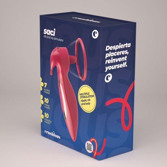 SACI STIMOLATORE CLITORIDEO E CAPEZZOLO CON ASPIRAZIONE CRUSHIOUS