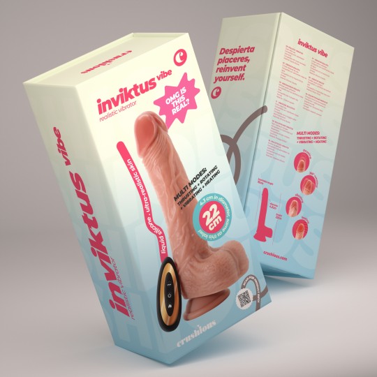 CRUSHIOUS INVIKTUS VIBE 8,5 VIBRATEUR EN SILICONE LIQUIDE COULEUR CHAIR