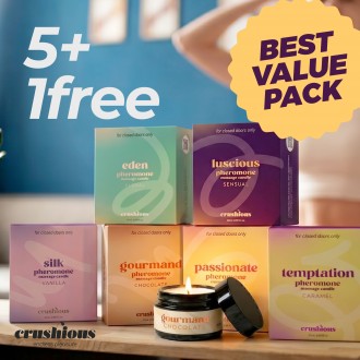 PACK 5 + 1 GRÁTIS VELAS DE MASSAGEM MULTIAROMAS COM FEROMONAS 20ML CRUSHIOUS
