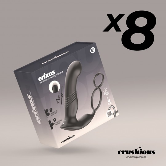 PACK DE 8 VIBRATEUR DE PROSTATE AVEC TÉLÉCOMMANDE ERIXOS CRUSHIOUS