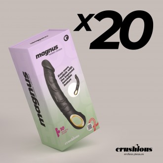 PACK OF 20 CRUSHIOUS MAGNUS BEND FLEXIBLE VIBRATOR BLACK