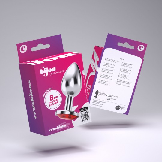 PLUG ANAL BIJOU ROUGE MOYEN CRUSHIOUS AVEC SAC VELOUTÉ GRATUIT